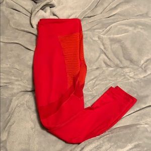 Fabletics red Moto leggings. Size L